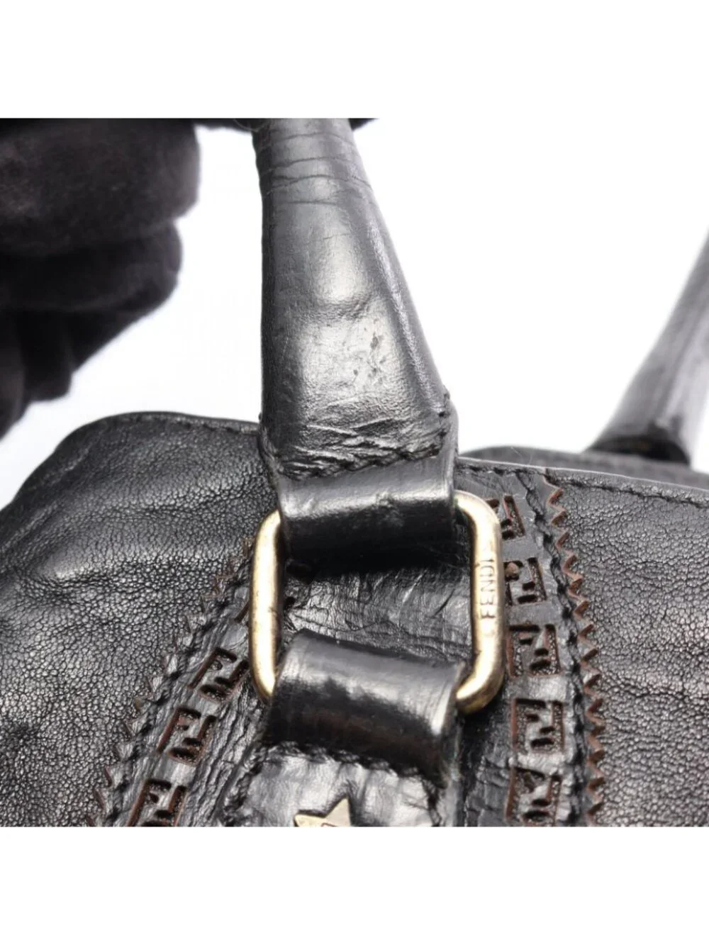 Fendi Handbag Etonico Black Leather